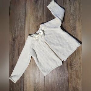 Baby GAP ivory open front cardigan with bow, Size 12-18 months
